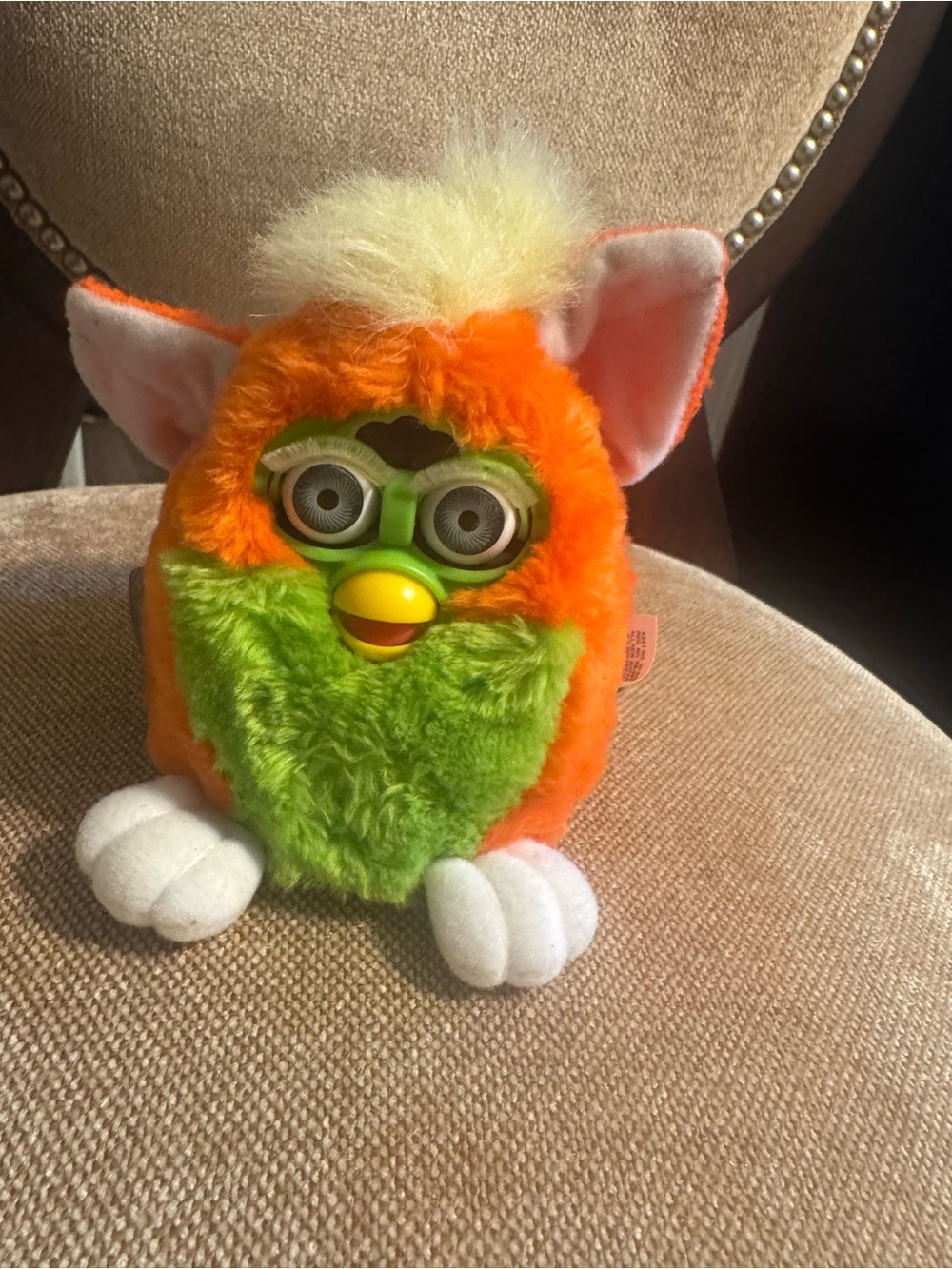 Vintage 1998 Furby Orange and Green-Electronic